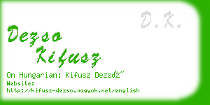 dezso kifusz business card